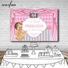 Декорации для фотосъемки новорожденных с изображением розовых занавесок короны и короны Sensfun