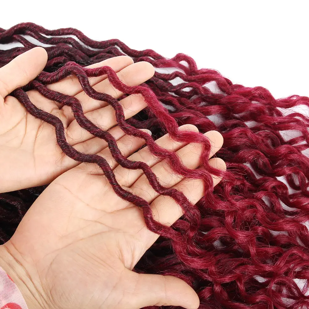 Pageup 24 18 дюймов богиня искусственные локоны в стиле Crochet косы волосы эффектом деграде(переход от темного к синтетические вьющиеся дреды, накладные волосы на заколке для Для женщин