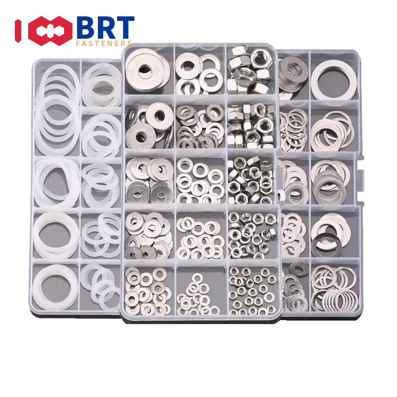 DIY combination washer set boxed screw cap stainless steel flat insulated red paper nylon waterproof gasket | Обустройство дома