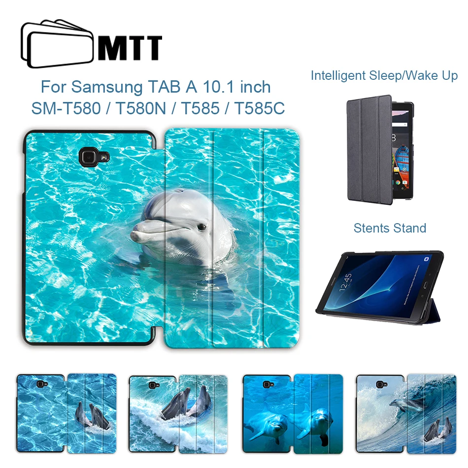 Чехол MTT для samsung Galaxy Tab A A6 10,1 '' SM-T580 T580N T585 T585C милый Дельфин из искусственной кожи флип-чехол с подставкой чехол для планшета