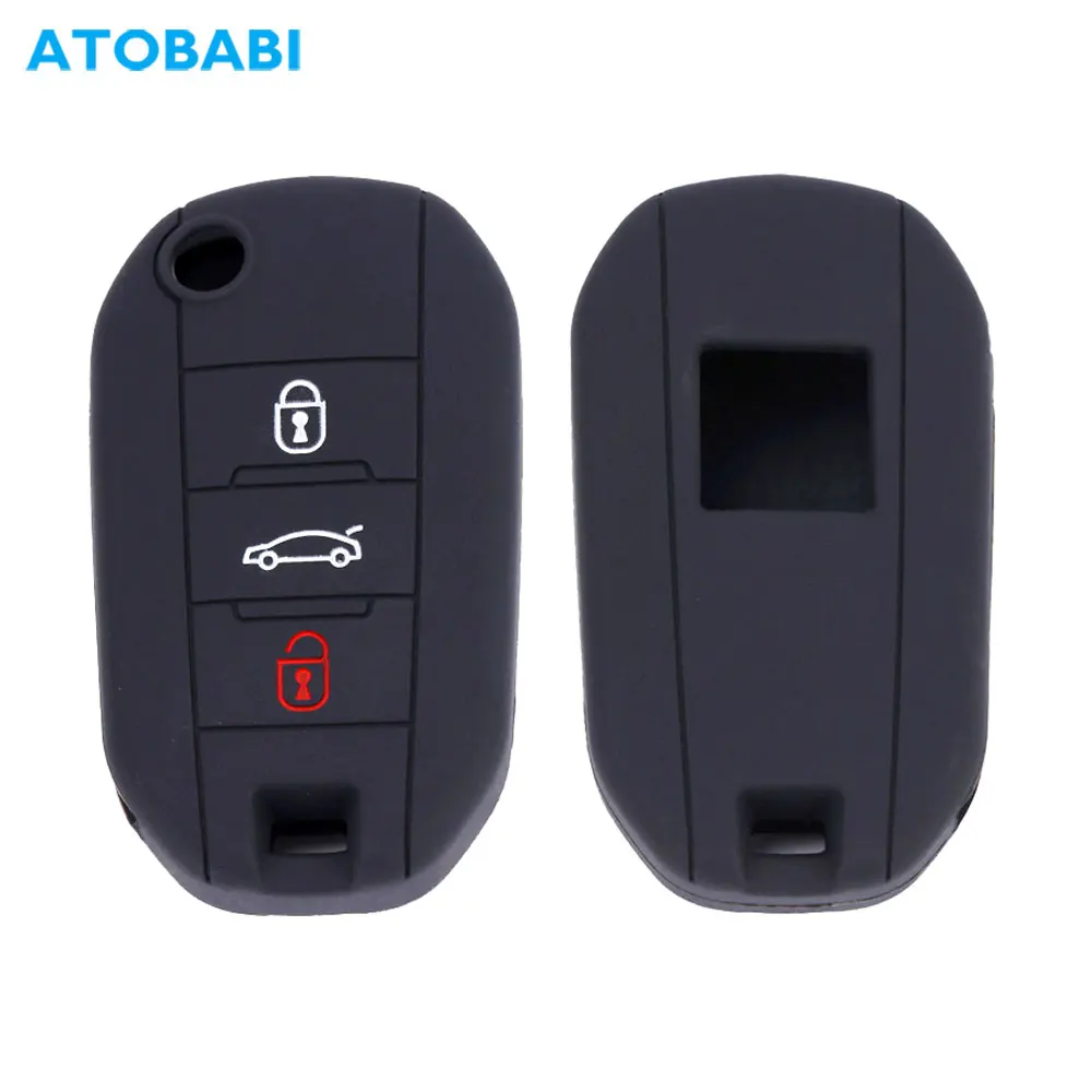 Силиконовый чехол для ключей от машины Peugeot 508 208 308 2008 Citroen C4 Cactus Opel Corsa складной с 3
