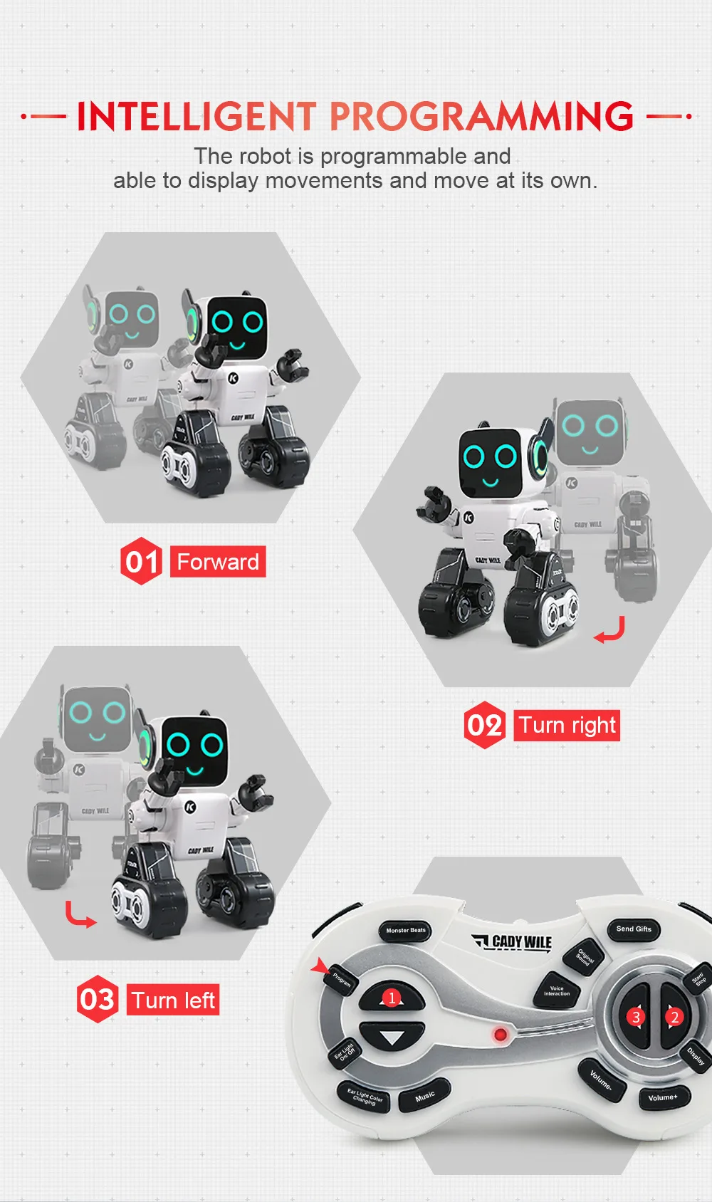 JJRC R4 RC робот CADY WILE Звуковое управление Робот Игрушки для детей интеллектуальное Программирование Playmate пение и танцы развивающие игрушки