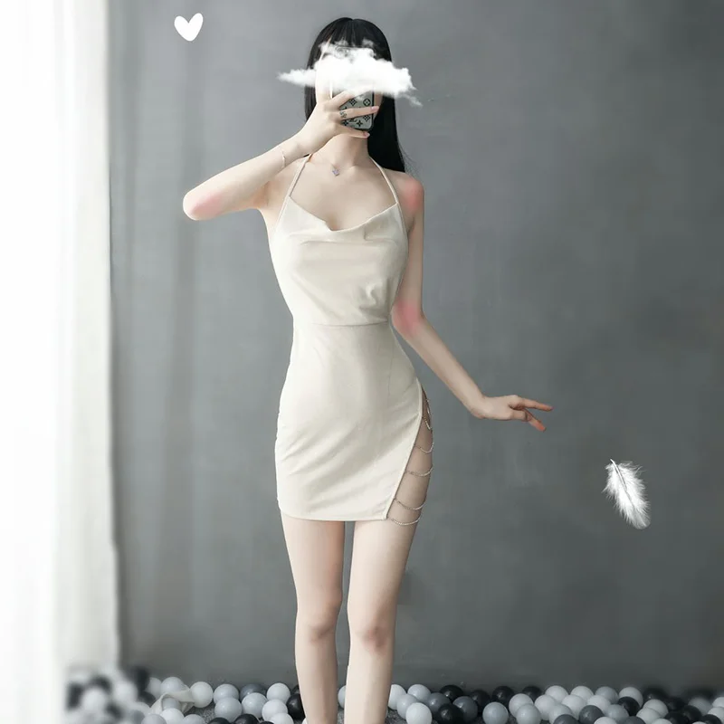 Черное увлекательное нижнее белье соблазнительный пижамный комплект с ремнем на