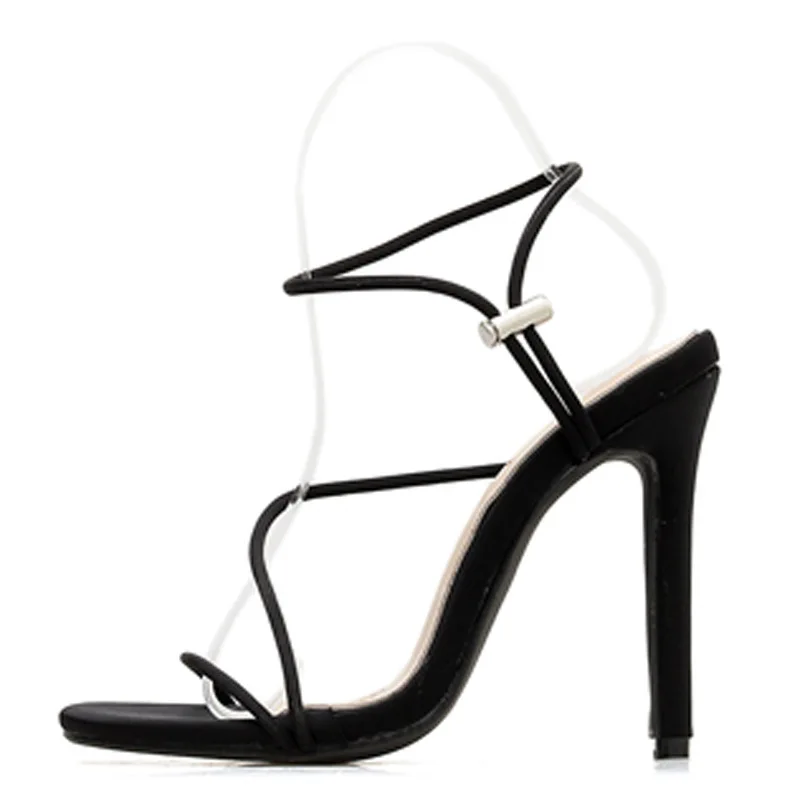 Черные флуоресцентные летние новые женские сандалии в римском стиле на высоком