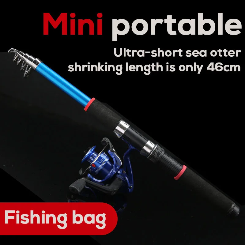 2 1 м телескопическая удочка комбинированный комплект рыболовного колеса