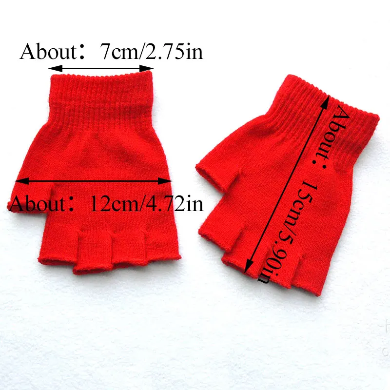 Women Men Fingerless Gloves Half Finger Knitted Mittens Solid Color Soft Warmer Fashion Autumn Winter Unisex | Аксессуары для
