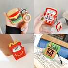 Чехол для наушников Apple Airpods 1 2, с изображением вкусной еды, гамбургеров, картошки фри, сладкого Чили соуса