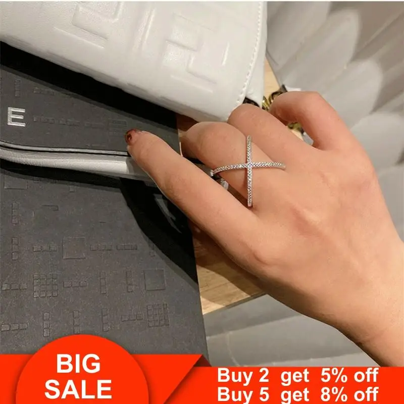 3 вида цветов женский крест кольцо 925 стерлингового серебра Pave AAAAA Cz обручальное