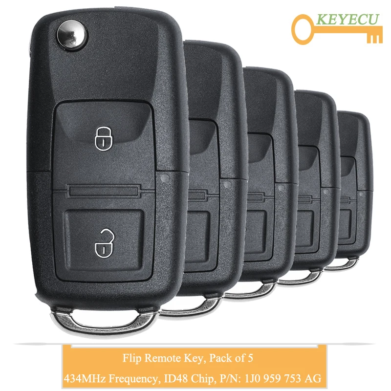 KEYECU 5 шт. флип пульт дистанционного управления автомобильный ключ для Volkswagen Beetle