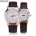 Часы MREURIO кварцевые с большим циферблатом для мужчин и женщин, роскошные популярные модные наручные часы с кожаным ремешком для влюбленных пар