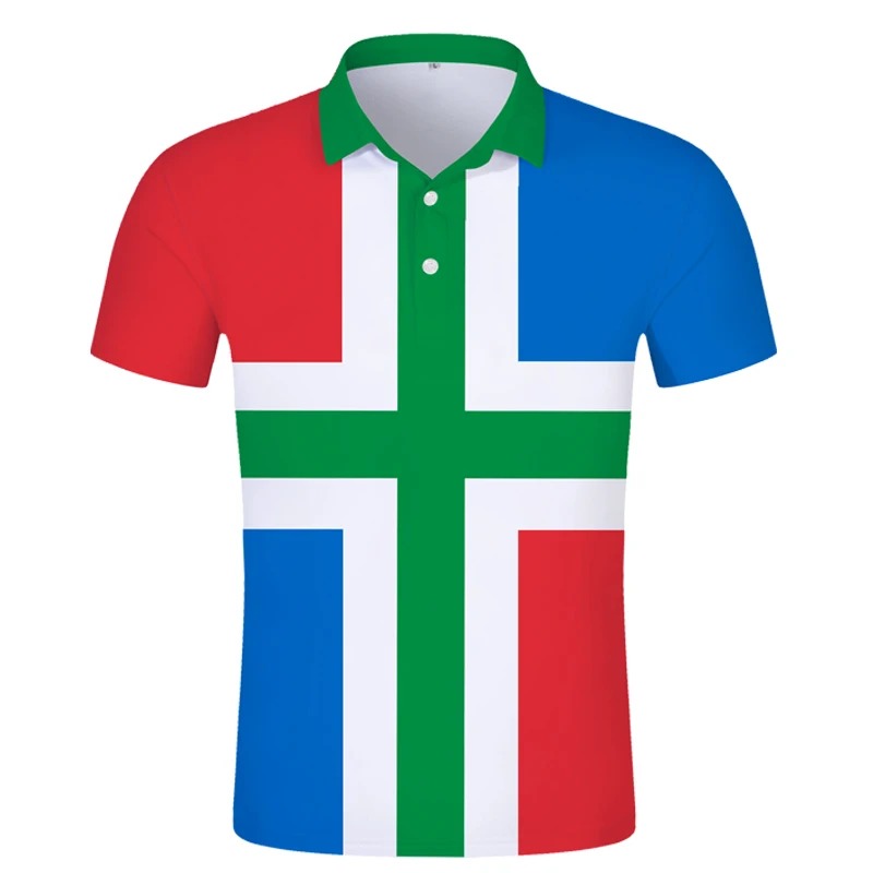 

Netherlands Groningen Flag POLO shirt Free custom name number Netherlands POLO shirt Print photo text logo clothes POLO shirt