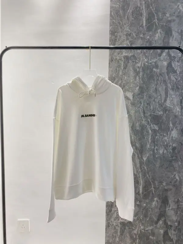 

2021 New JLS Oversize Hoodie SANDERs Women Summer White Cotton Brand Men Hoodies Slim Long Sleeve