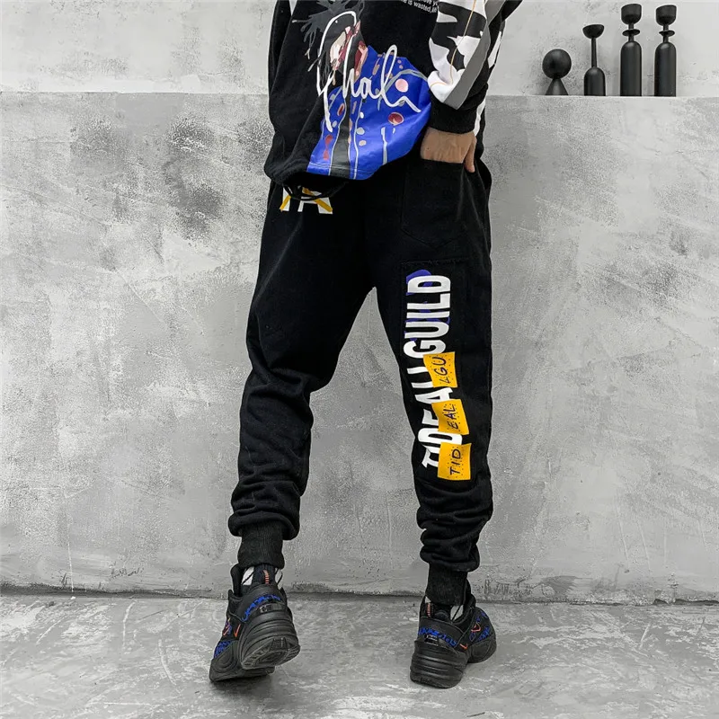 Брюки-султанки мужские с эластичным поясом Модные свободные хлопковые штаны