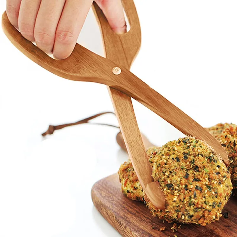 

Деревянные кулинарные щипцы премиум-класса деревянные кухонные щипцы пищевые зажимы креативный ножничный Тип Зажим для торта деревянная у...