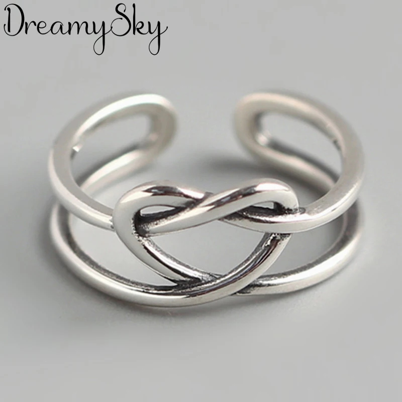 Уникальные богемные винтажные серебряные полые кольца в форме сердца для женщин