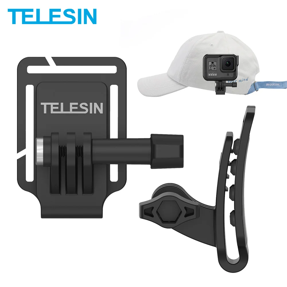 

TELESIN Cap Clamp Action Camera Bracket Mount Silicone PC Quick Release For GoPro Hero 9 8 7 6 Insta360 Osmo Action XiaoYi