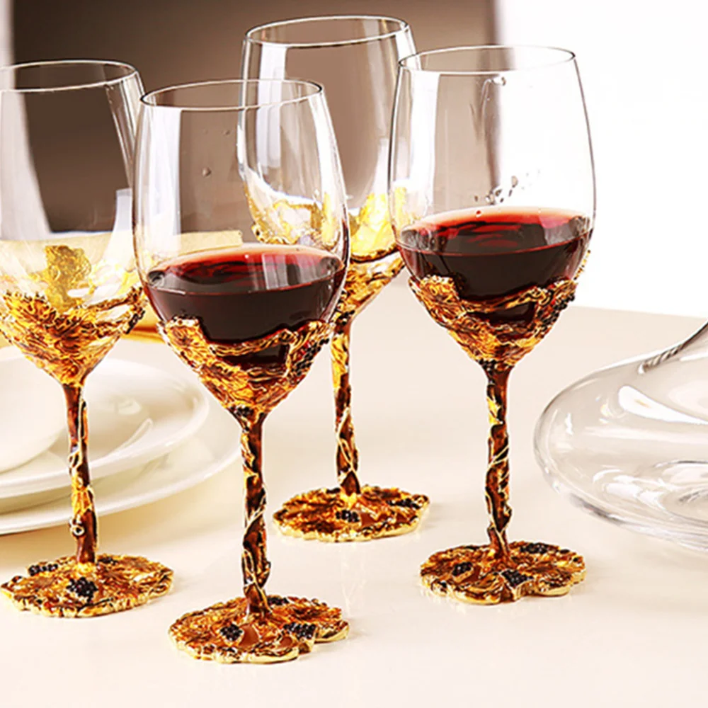 

Crystal Wine Goblet Glasses Enameled Glass Cup Home Goblet Bar Wine Container