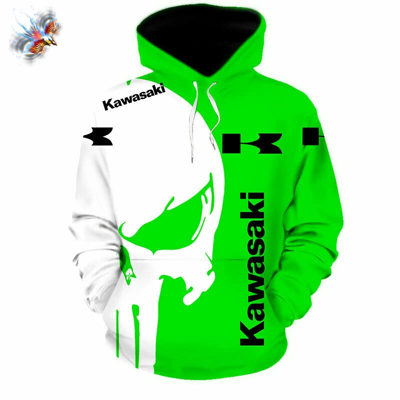 

2021 Kawasaki Fashion Hoodie 3D Digital Print Zip Hooded Sweatshirt High Quality Jacket Pullover Harajuku Casual Male Clothing