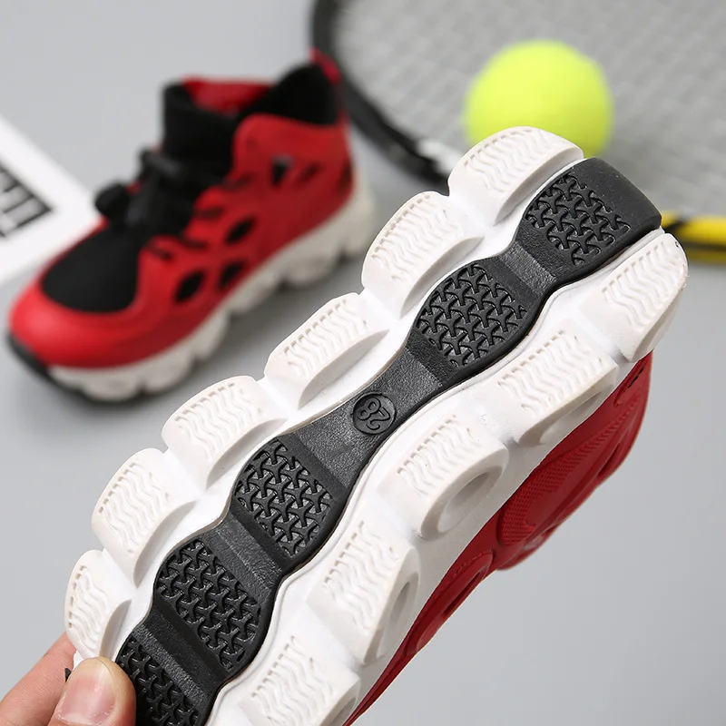 LED Kids Shoes Knitted Mesh Sneakers Boys Girls Led Luminous Sport Run Brand New 2019 Children 21-36 | Детская одежда и обувь