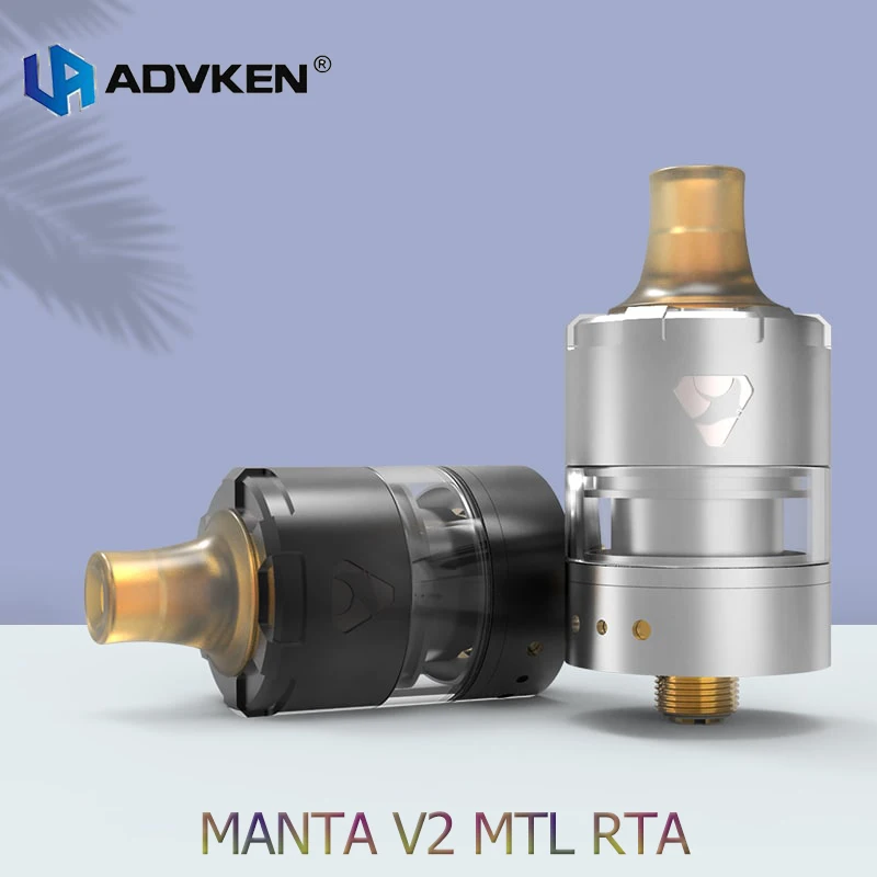 Advken Manta V2 MTL 22 мм RTA 2 мл емкость перестраиваемый бак PEI капельный наконечник