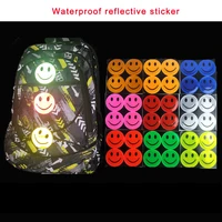 cute smile face reflective sticker pvc cartoon school bag safety stickers decoration stationery stickers for traffic safety
