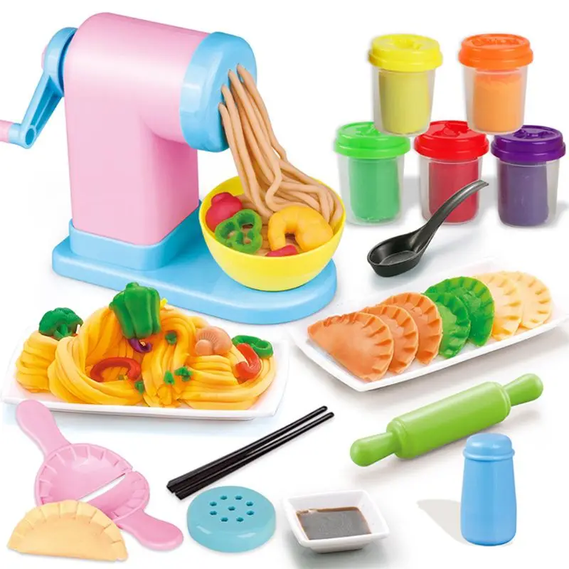 

Children DIY Plasticine Noodle Maker Ice Cream Machine Mold Pretend Play Toy Fun Modeling Clay Dough Playset For Girls And Boys