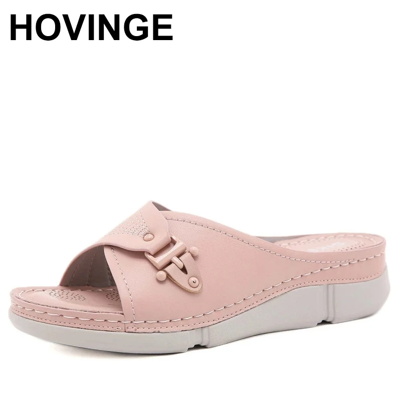 

Сандалии HOVINGE женские на танкетке, удобные роскошные дизайнерские босоножки, повседневные Нескользящие, пляжные тапочки, желе, лето 2021