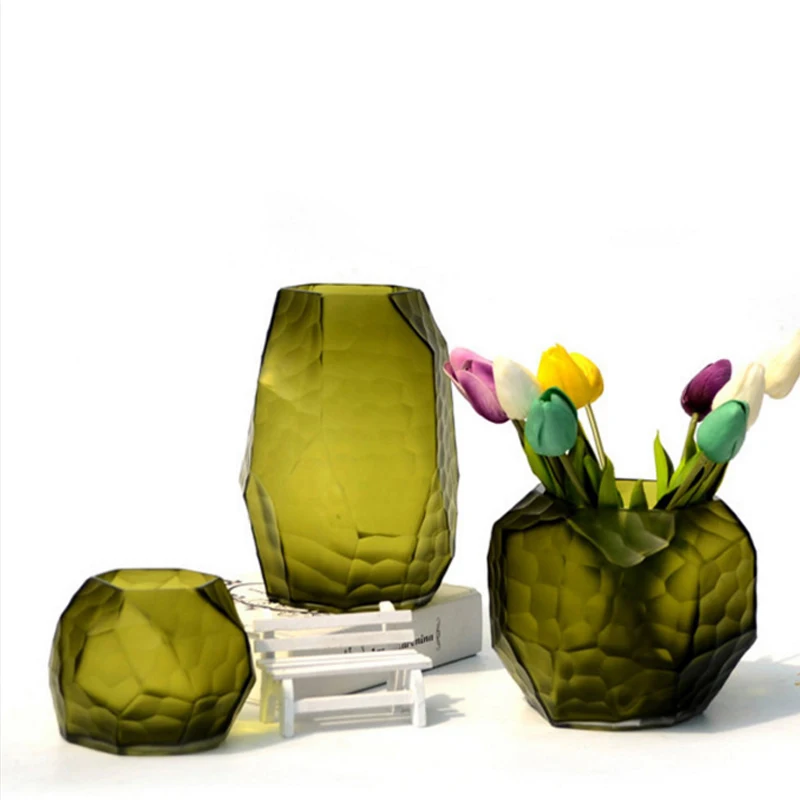 Резная стеклянная ваза ручной работы в европейском стиле креативные