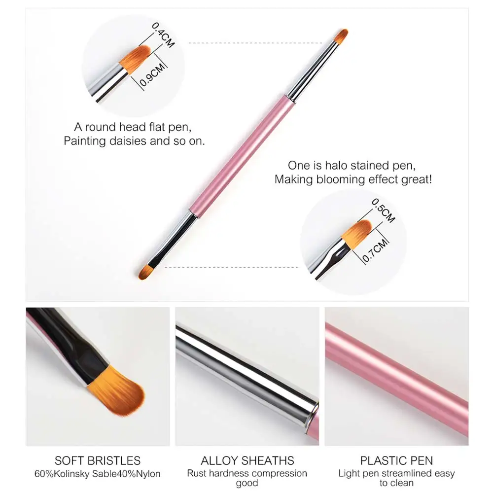 KADS НОВЫЕ 1 шт. Профессиональный Искусство Ногтей ручка Двойной Головы Ручка Щетки