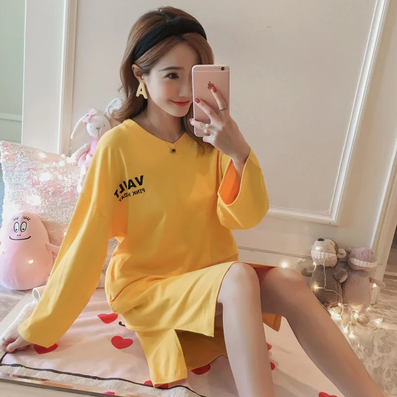 Good Quality Autumn Winter Warm Full Cotton Nightgown Home Wear Lovely Nightgowns for Women Loose Girl Sleepwear Nightgown