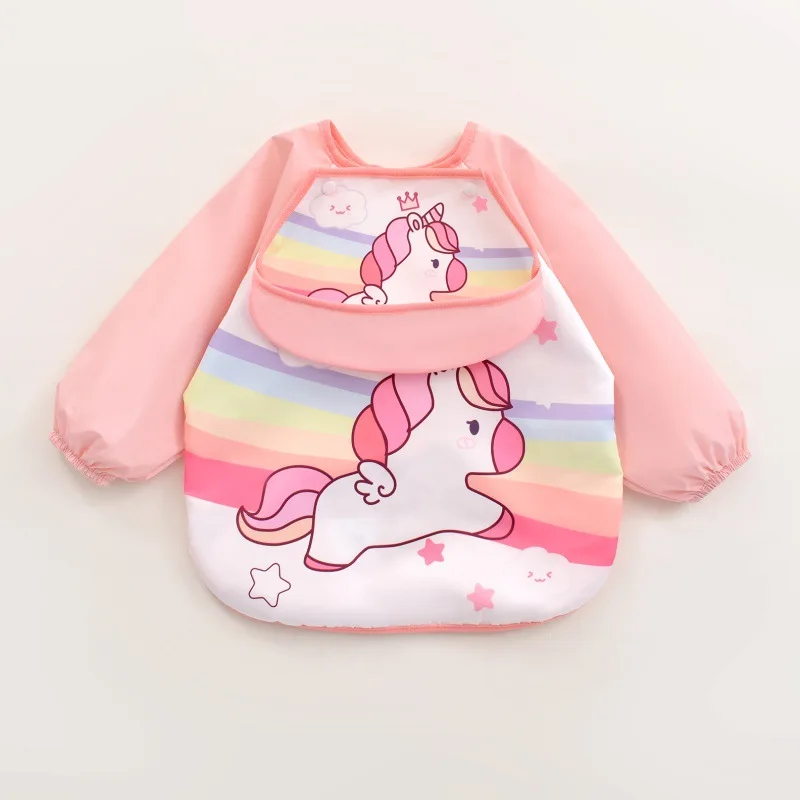 

Children's Full-body Waterproof Overalls Baby Spring Autumn And Winter Eating Clothes Anti-wearing Clothes Painting Bibs Babero