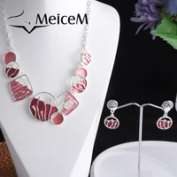 meicem 2021 new vintage handmade necklaces set geometric pendant choker necklace bohemian necklaces women lady party jewelry