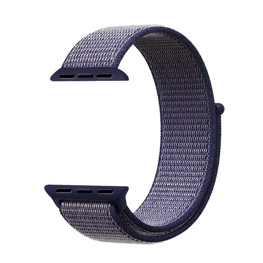 Тканый нейлоновый ремешок для iWatch Apple Watch sport loop bracelet тканевый ремешок 38 мм 42 мм Apple watch band 1 2 3 4 40 мм 44 мм ремешок для часов - Цвет ремешка: Midnight Blue
