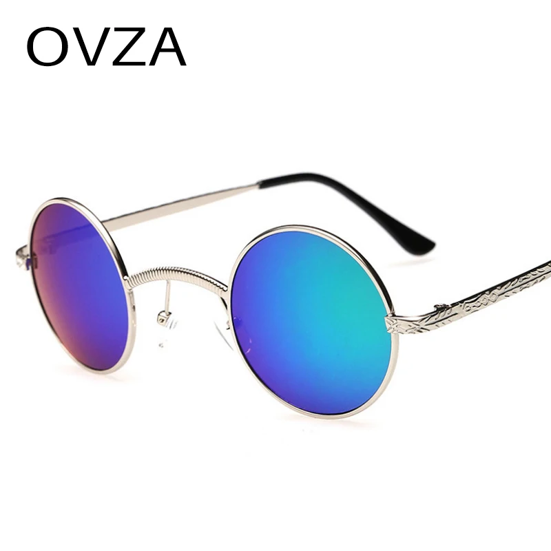 OVZA панк круглые мужские солнцезащитные очки UV400 крутые готические солнцезащитные очки для Wo мужчин s металлическая оправа маленькие круглые очки Мода A59