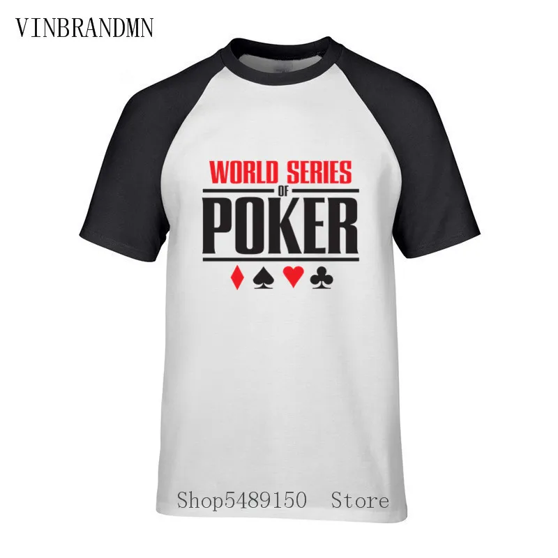 Classic Creative Poker Logo Men's Lowest Price O Neck Tees Latest Fashion World Series Of Hipster T Shirt Funny Game | Мужская