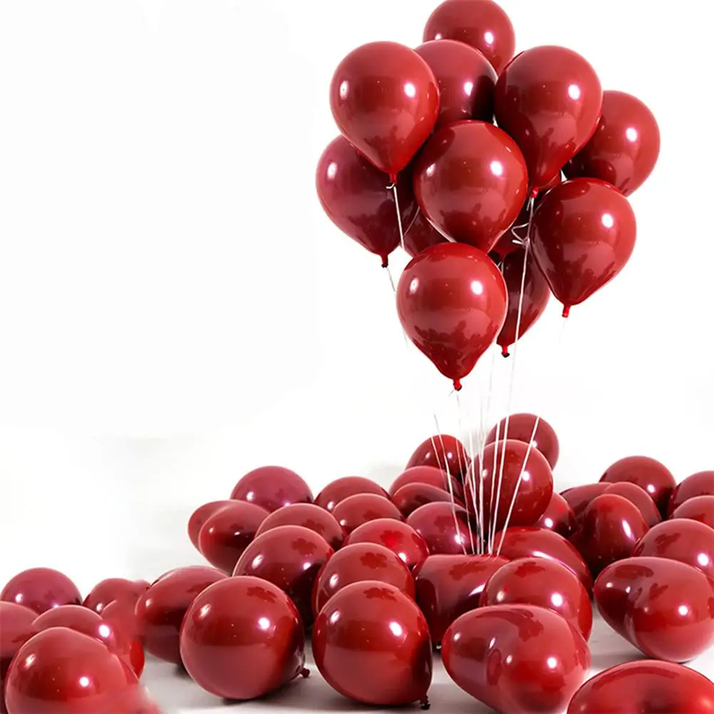 10-дюймовый гранатовый красный двухслойный латексный шар в форме сердца