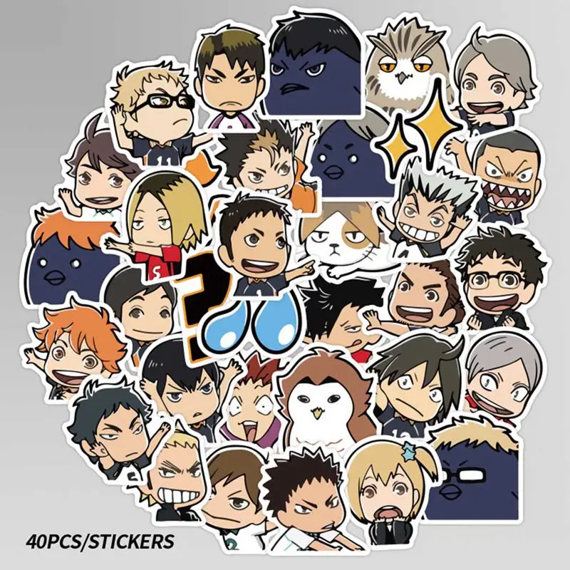 40 шт./компл. манга Haikyuu! Наклейки с граффити Hinata Shoyo ПВХ наклейки коллекция