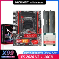 machinist x99 motherboard lga 2011 3 set kit intel xeon e5 2620 v3 cpu processor ddr4 16gb 28g 2666mhz memory ram x99 rs9