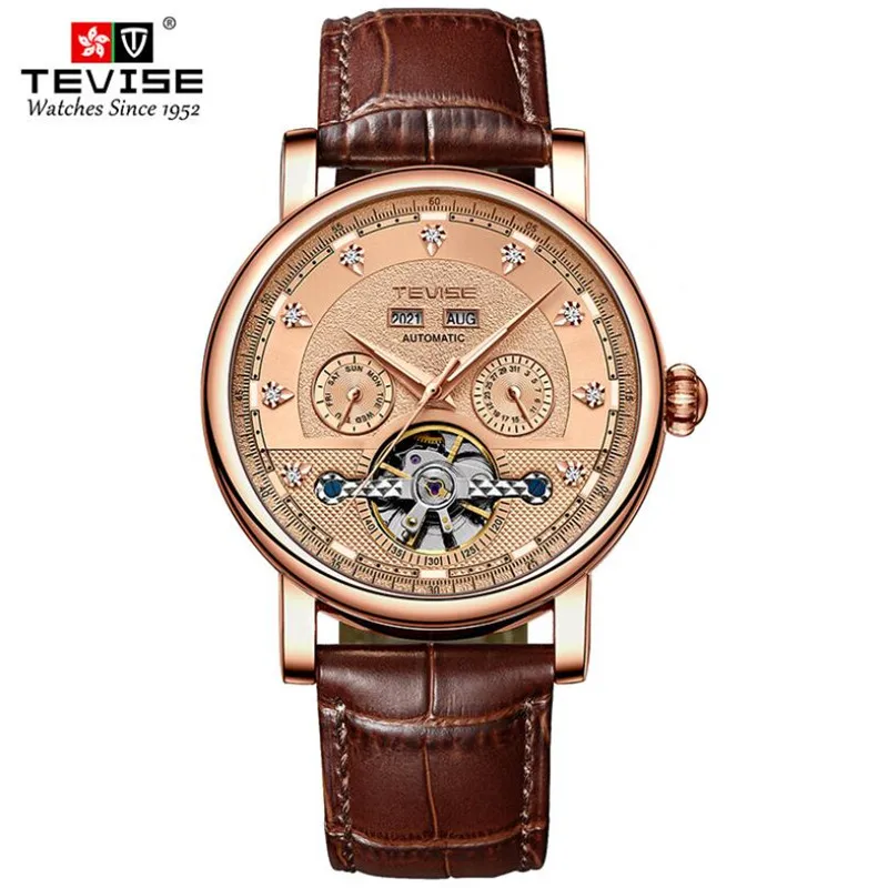 

TEVISE Top Brand Tourbillon Multifunction Men Mechanical Watch Business Men's Waterproof Automatic Mechanical Watch Luxury Men