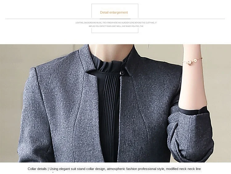 

Plus Size Women's S-4XL High-quality Women's Suit Skirt 2-piece Business Wear Female Office Long Sleeve Jacket High Waist Skirt