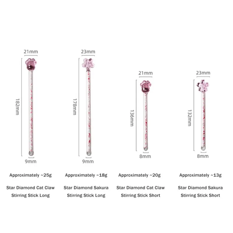 Палочка для перемешивания кошачьих когтей Сакура со звездой и бриллиантами