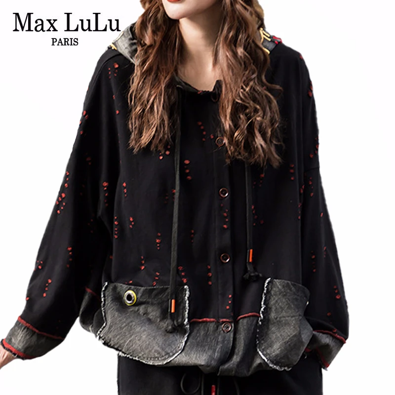 Max LuLu 2019 новые осенние модные корейские Брендовые женские винтажные толстовки с