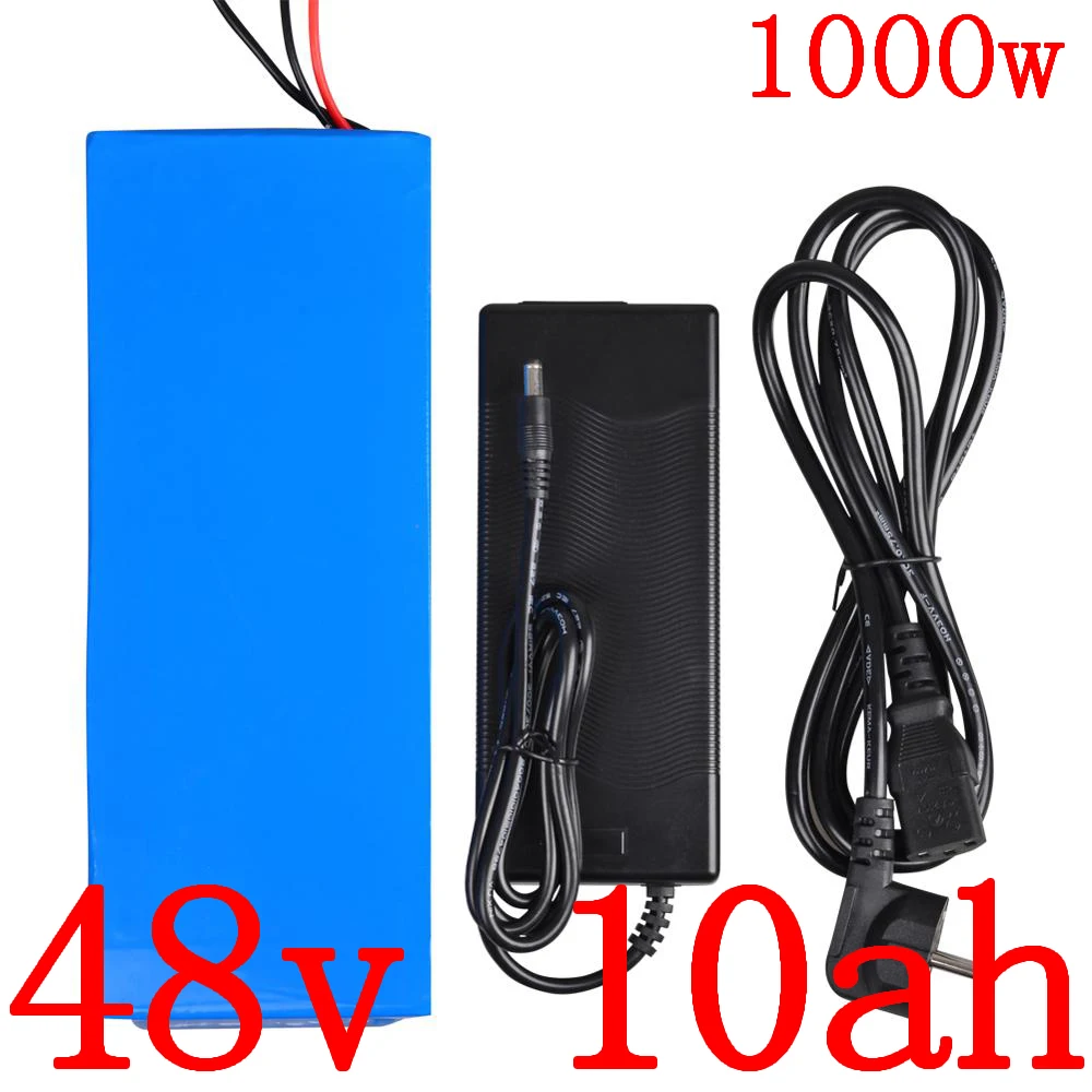 Литий ионный аккумулятор 48 В 1000 Вт 10 Ач с зарядным устройством 54 6 в 2 А|battery