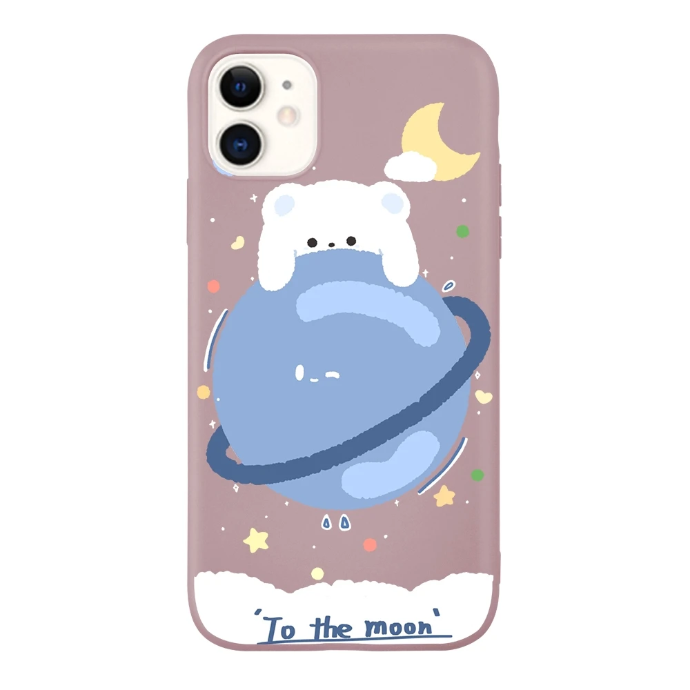 

vogue Space Planet Bunny Pattern Matte Soft Phone Case for IPhone11 11Pro 11ProMax 6s 7 7Plus 8Plus X XS XR XSmax SE 2020