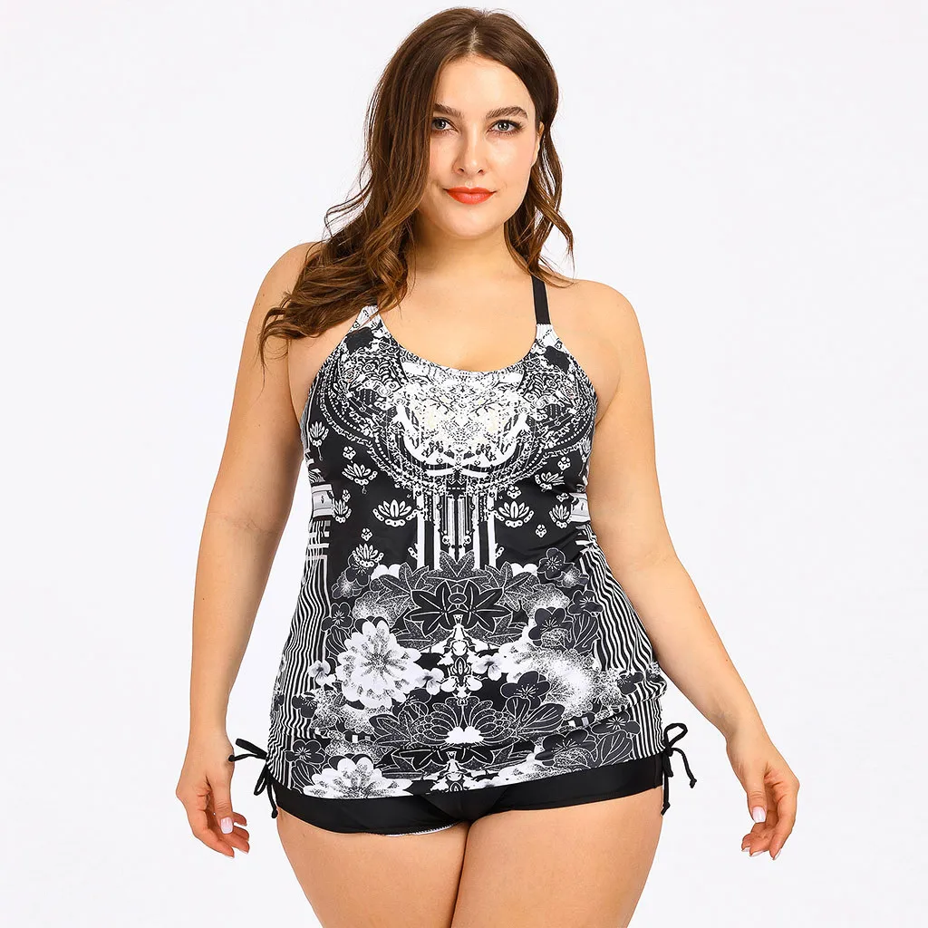 SAGACE Для женщин сексуальная Boho печать Tankini купальник из двух частей в полоску