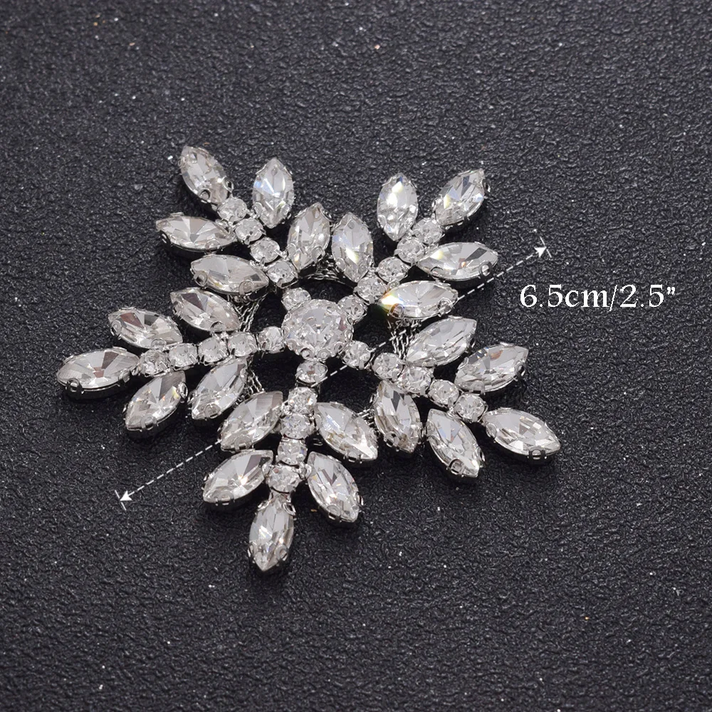 2 шт./Партия DIY хрустальные белые снежные аппликации Стразы рождественские