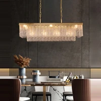 artistic silver golden copper glass led chandelier lighting lustre hanging lamps suspension luminaire lampen for dinning room