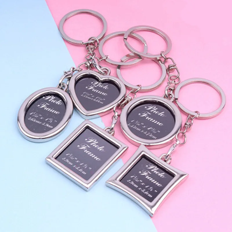 

Модная фоторамка из нержавеющей стали, подвеска круглой и квадратной формы в виде сердца для сумки, серебристый персонализированный фотобр...