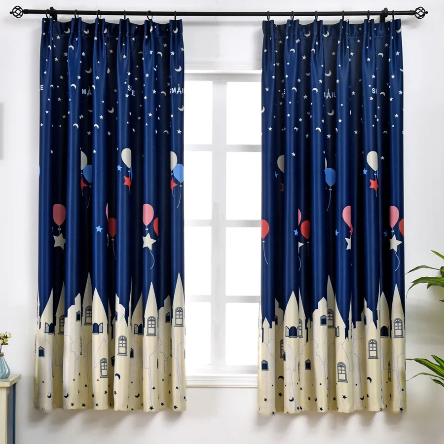 Занавески с мультяшными воздушными шарами для детей затемняющие шторы детской