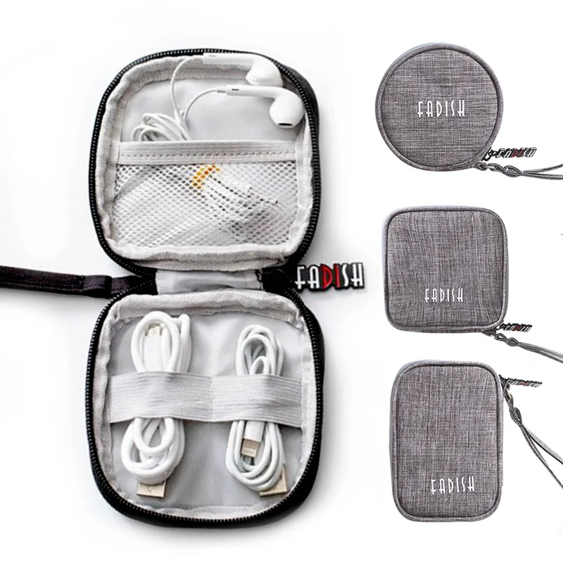 Новый мини цифровой аксессуары комплект наушники для путешествий Органайзер